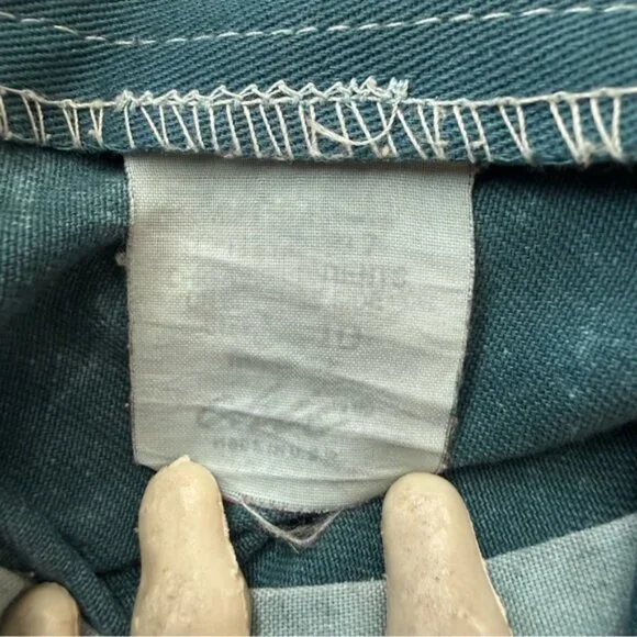 💀 SOLD 💀 Vintage 80s Teal Blue Acid Wash High Waisted Pleated Trousers ~ Size 28 - Picture 8 of 8